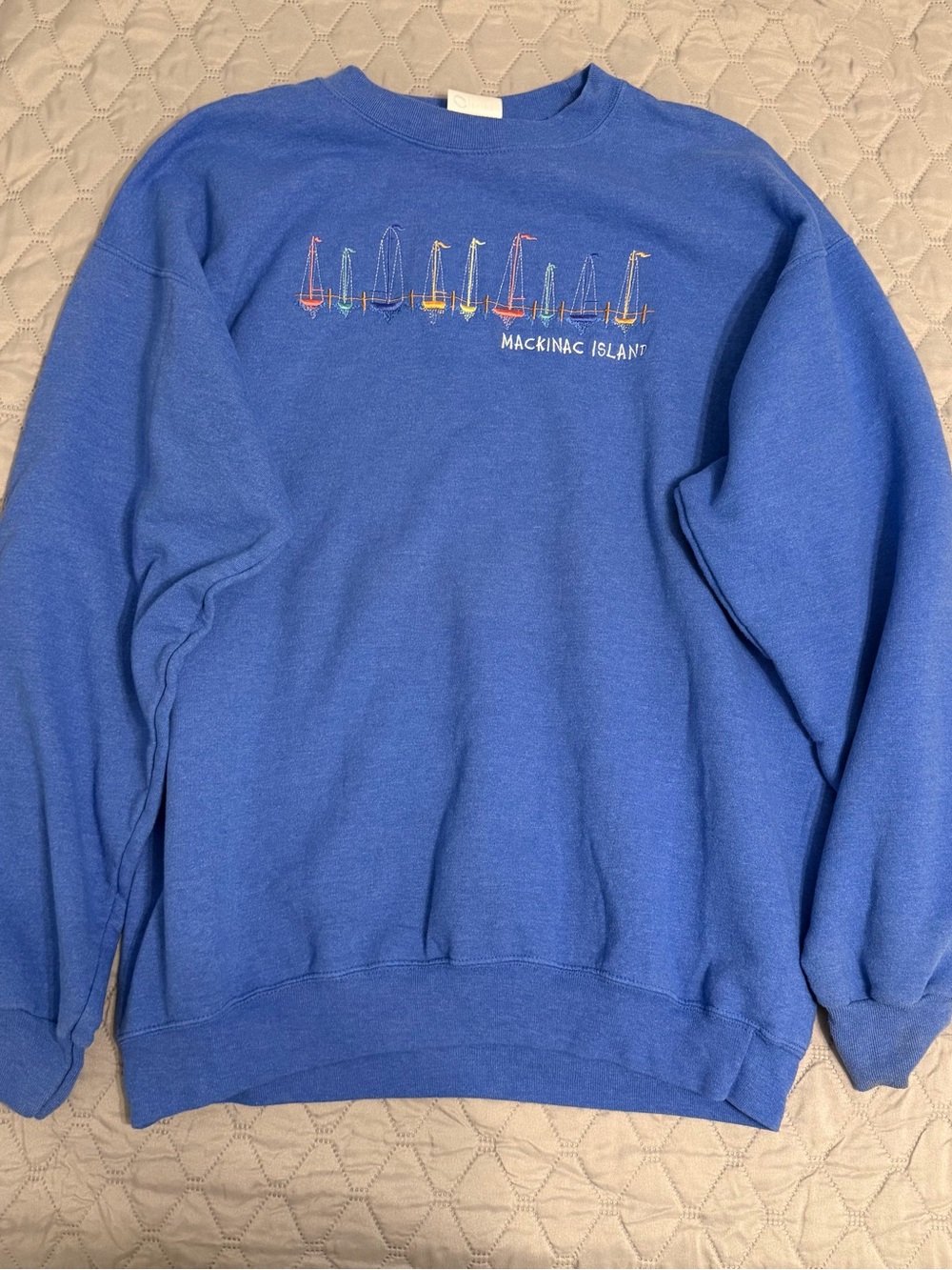 Port and Company Mackinac Island Blue Crewneck Sweatshirt - Size L